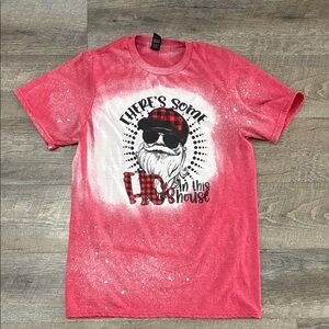 Red Graphic T-Shirt with Santa Design